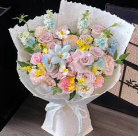 全国粉玫瑰混搭花束鲜花（178积分）