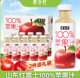 麦谷村苹果汁100%果汁含量精选山东（29积分）